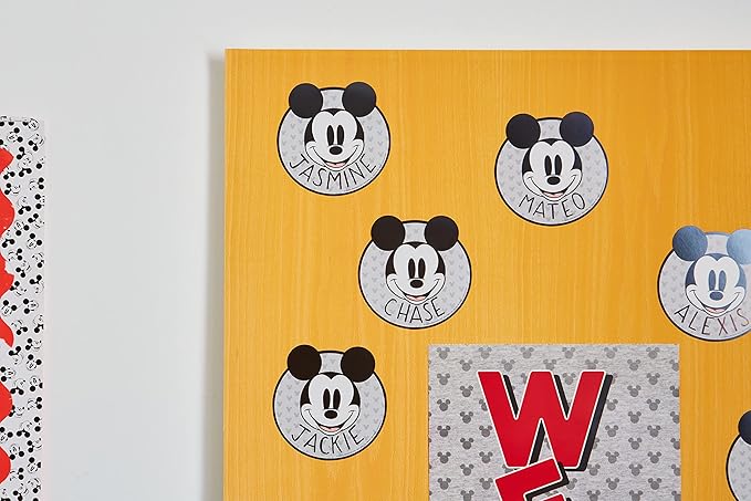 Eureka Disney Retro Mickey Mouse Paper Cut-Out Classroom Decorations for Teachers, 36 Pieces