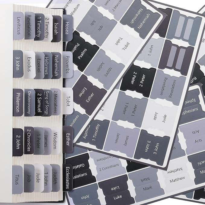 Mr. Pen- Bible Tabs, 75 Tabs, Gray, Laminated Bible Tabs for Women and Men, Bible Tabs for Study Bible, Bible Index Tabs, Bible Book Tabs, Bible Labels Tabs, Mr Pen Bible Tabs