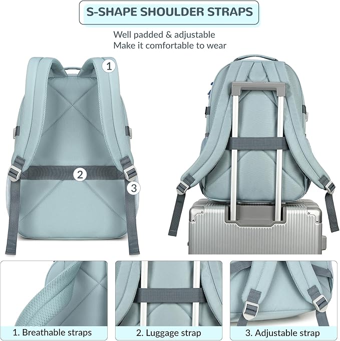 Lohol Water Resistant Daypack with Mulitiple Pockets for School Travel Outdoor College, 15.6 inch Laptop Backpack for Men and Women (Grey