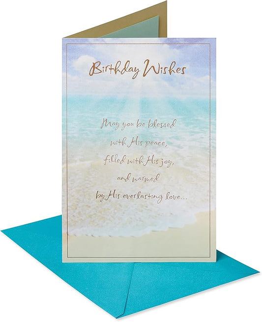 American Greetings Religious Birthday Card (Beach)