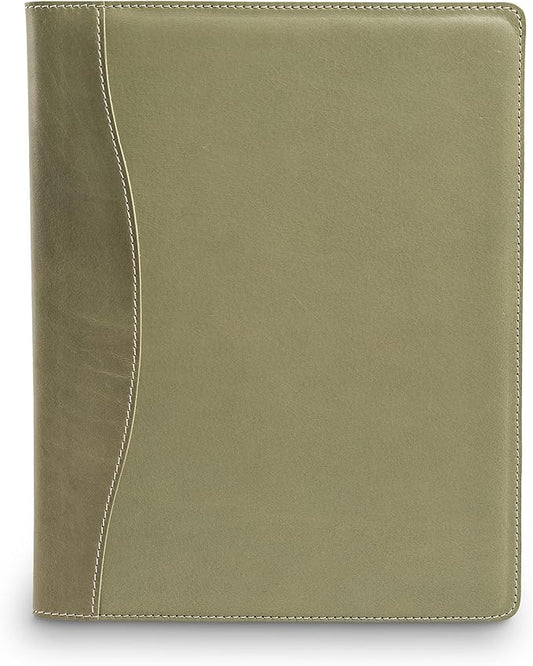 PEGAI Handmade 100% Leather Padfolio, Legal Pad Organizer for Business School Office Conference, Heavy Duty Full Grain Cow Hide Resume Interview Folio, Amazing Gift Idea | Marshall (Aqua)