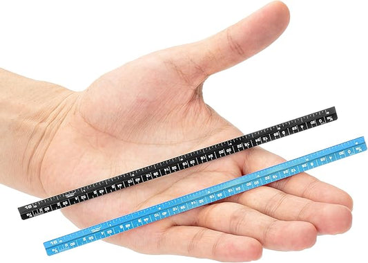 Mr. Pen- Small Architectural Scale Ruler, Aluminium, 6 Inch, 2 Pack, Black and Blue, Pocket Size Ruler, Triangle Ruler, Metal Ruler Set, Architect Scale Ruler for Blueprints