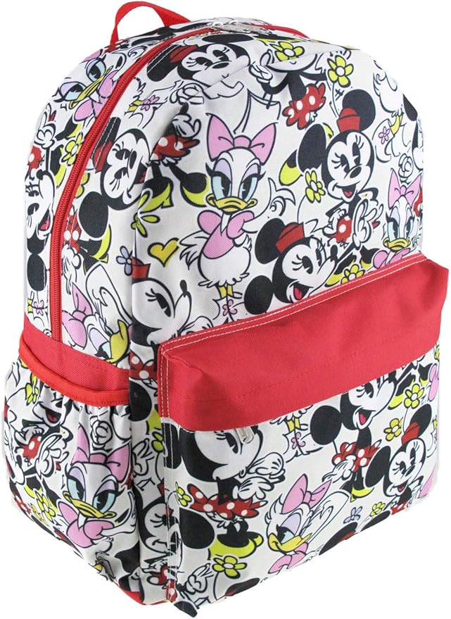Minnie Mouse and Friends 16 inch All Over Print Deluxe Backpack With Laptop Compartment