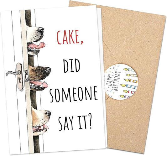 Funny Birthday Card for Woman Men, Cute Dog Happy Birthday Card, Humorous Bday Greeting Cards for Animal Lovers, Blank Dog Cards with Envelopes and Stickers, Bday Notes for Friend Teacher