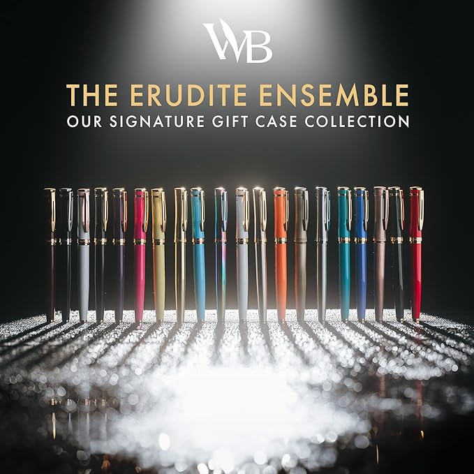 Wordsworth & Black Fountain Pen Set, 18K Gilded Extra Fine Nib, Includes 6 Pack Ink Cartridges, Ink Refill Converter & Gift Box, Chrome Finish, Calligraphy, [Silver Chrome], Perfect for Men & Women