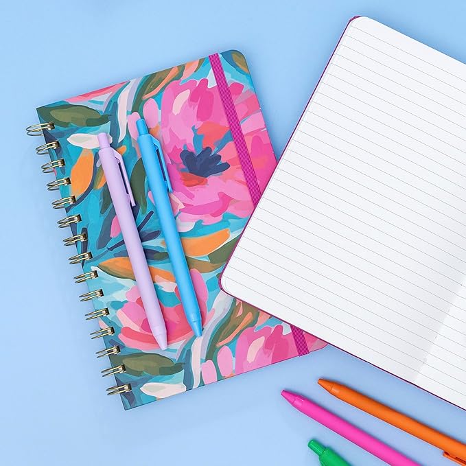 PAPERAGE Lined Spiral Journal Notebook, (Raspberry), 160 Pages, Medium 5.5 inches x 8 inches - 100 GSM Thick Paper, Hardcover, Double-Wire Spiral Journal & Notebook