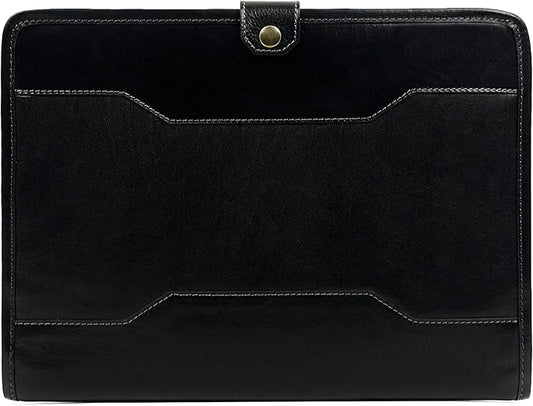 Time Resistance Leather Portfolio - A4 Business Folder - Document Organizer Folio - Case for 13" Laptop - Gift Box Included