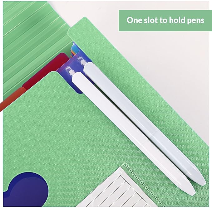 SKYDUE File Organizer, 12 Pockets Accordian File Organizer, Letter Size Expanding File Folder with Colored Tabs and Expandable Cover Portable Bill Receipt Organizer Green