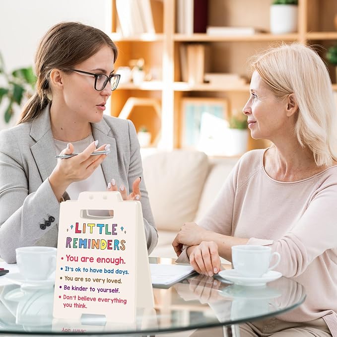 Office Desk Accessories Women Office Workspace Cubicle Decor Teacher Counselor Office Essential Little Reminders You Are Enough Mental Health Coworker Associates Christmas Inspirational Gift Beige