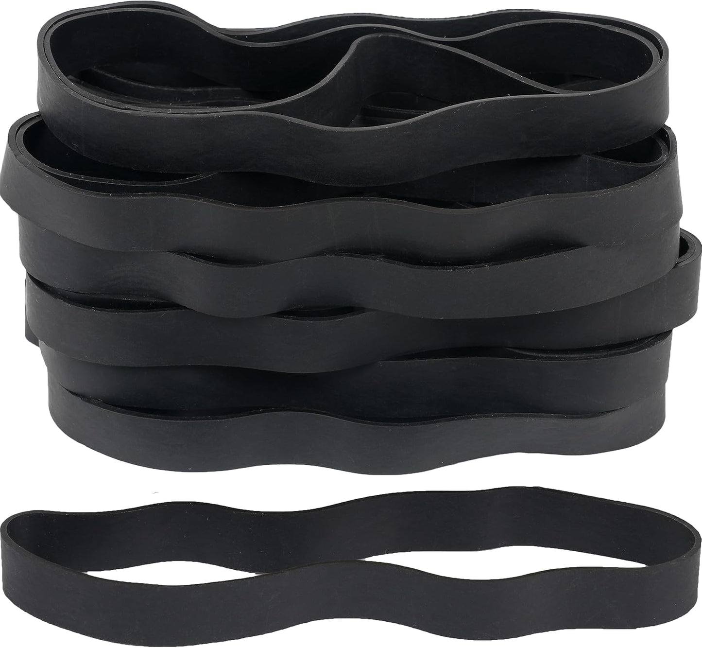 Rubber Bands Size#107 Heavy Duty Big Wide rubber band 30PCS Elastic Bands for Office Supply Trash Can File Folders Litter Box Rubber Bands (Black)
