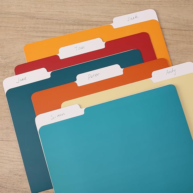 Mr. Pen- File Folders, 18 Pack, Retro Colors, 1/3-Cut Tab, File Folders Letter Size, Colored File Folders, Office File Folder, Colored Folders, Office Supplies File Folders, File Folders with Tabs