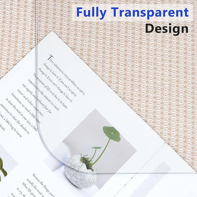 BesWin Office Chair Mat for Hardwood Floor, 59"×47" Large Desk Chair Mat for Rolling Chairs, 2mm Heavy Duty Floor Protector Mat for Home Office, Easy Glide, Flat Without Curling