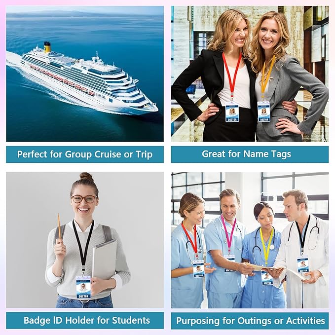 12PCS Cruise Lanyard for Ship Cards, Lanyards for Cruise Ship Cards,ID Badge Holder with Lanyard, ID Badge Holder for Royal Caribbean, Carnival