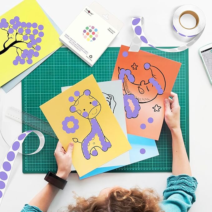 PARLAIM 3/4 Inch Roll Color Coding Labels,4000 per/4 Rolls Round Adhesive Color Coding Circle Dot Stickers for Office Home(Lavender)