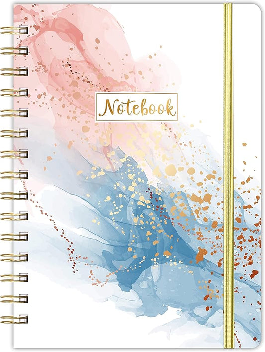 Ruled Notebook/Journal - Daily Planner with Premium Thick Paper, 6.2" X 8.4", Spiral Notebook/Journal, Banded with Waterproof Hardcover, Exquisite Inner Pocket for School, Office & Home