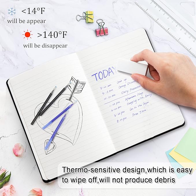 Vanstek 12 Pack 6 Blue 6 Black Erasable Gel Pen Refills, Gel Ink Refills Compatible with FriXion & Friction Erasable Pens, Fine Point 0.7 mm, Perfect for Writing Planner & Crossword Puzzles