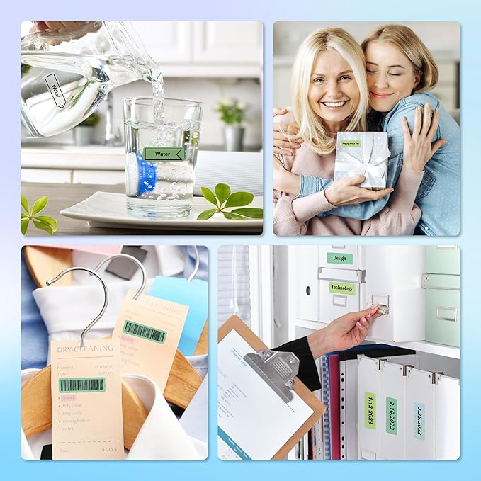 POLONO Genuine P31S Label Maker Tape, Adapted Label Print Paper, Labels Refill for Home/Office, 14x40mm(0.55"x1.57"), Compatible with P31S Label Maker, 540 Labels/3 Roll, Light Green/Green/Dark Green