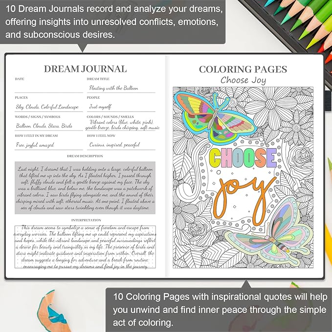 Mental Health Journal, 91-Day Self Care Journal for Women Men, Guided Anxiety & Stress Relief Journal with Mood Tracker, Cognitive Behavioral Therapy Journaling with Mental Health Coloring Pages & Dream Journal
