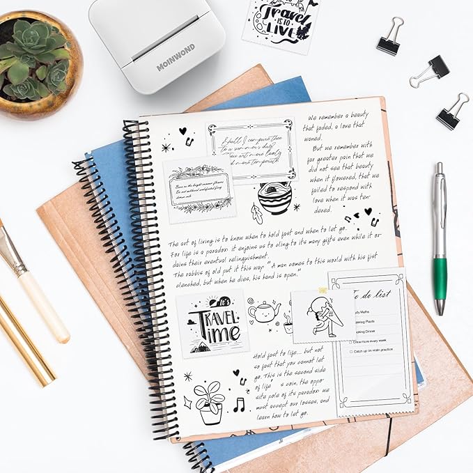 Thermal Paper Self-Adhesive Sticker Paper for Mini Thermal Pocket Printer D1,Black on White 50mm x 3m,25mm Diameter,3-Rolls for Notes,Texts,Journal Photo and Notebuddy