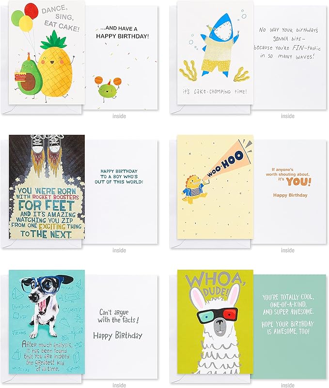 American Greetings Deluxe Kids Birthday Card Assortment, Bright and Cheerful Designs (40-Count)