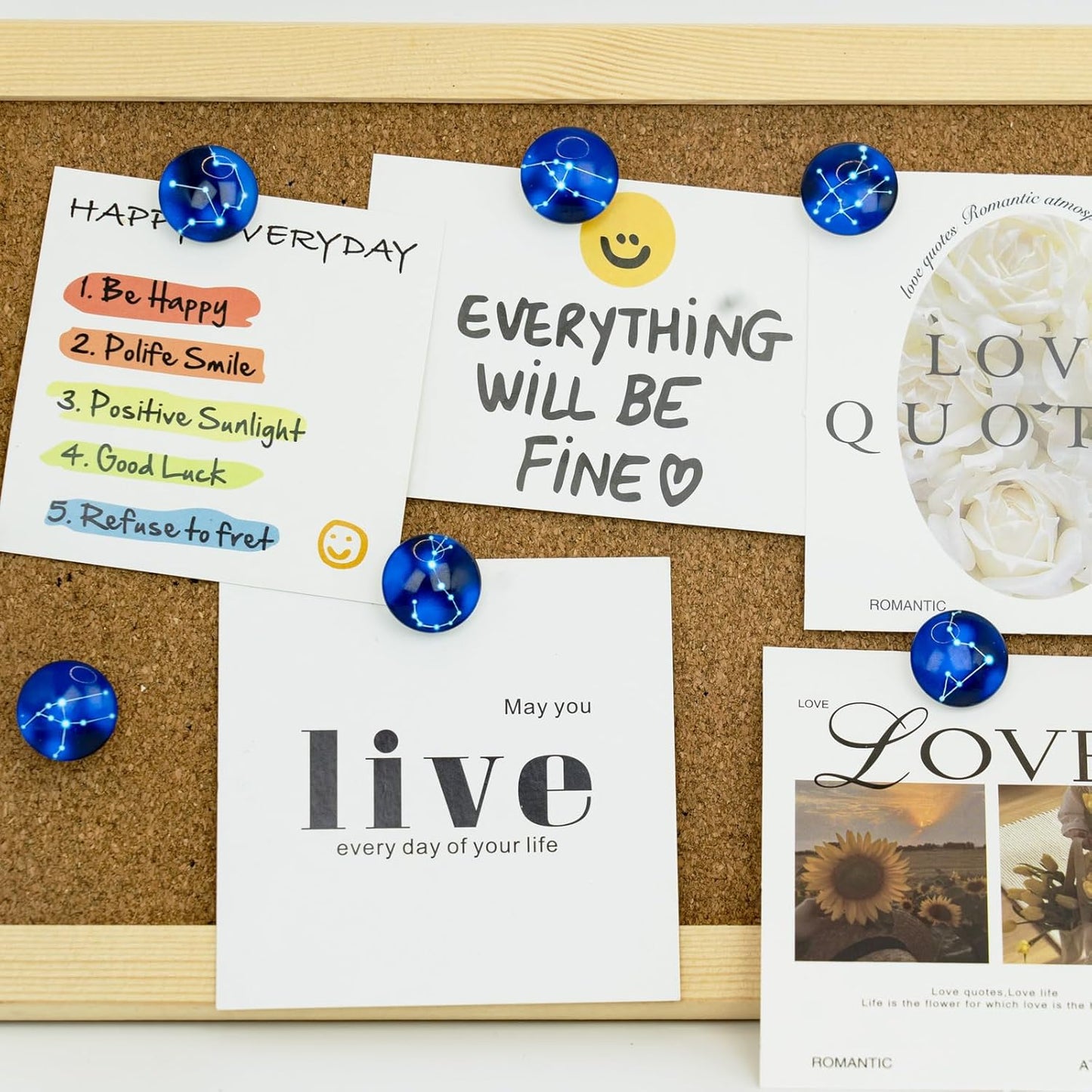 24Pcs Decorative Push Pins,Cute Push Pins,Cork Board Tacks,Cute Thumbtack for Office Decorative (24-Horoscope)