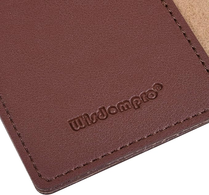 Wisdompro Journal Cover, 2 Pack PU Leather Notebook Cover for Field Notes,or other 3.5" x 5.5" Pocket Notebooks - Brown