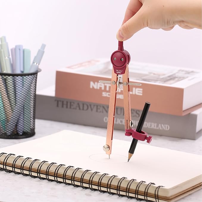 Mr. Pen- Compass for Geometry, Rose Gold, Compass with Pencil, Drawing Compass Drawing Tool, Math Compass, Drafting Tools, Drawing Tools, Geometry Compass, Circle Drawing Tool, Geometry Set