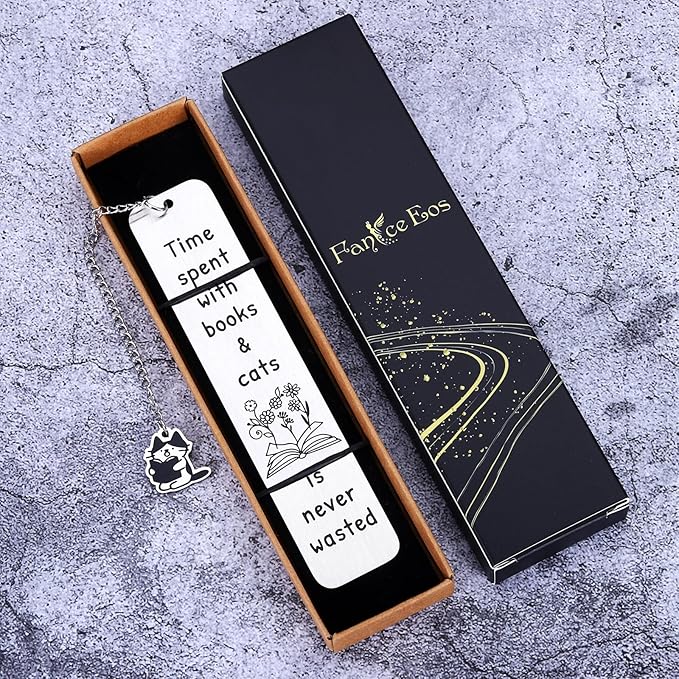 Stocking Stuffers for Women Men Teens Boys Girls Christmas Cat Bookmarks for Women Men, Cat Gifts for Cat Lovers, Cute Bookmarks for Book Lovers, Funny Bookmarks Gift for Readers, Bookish Book Club