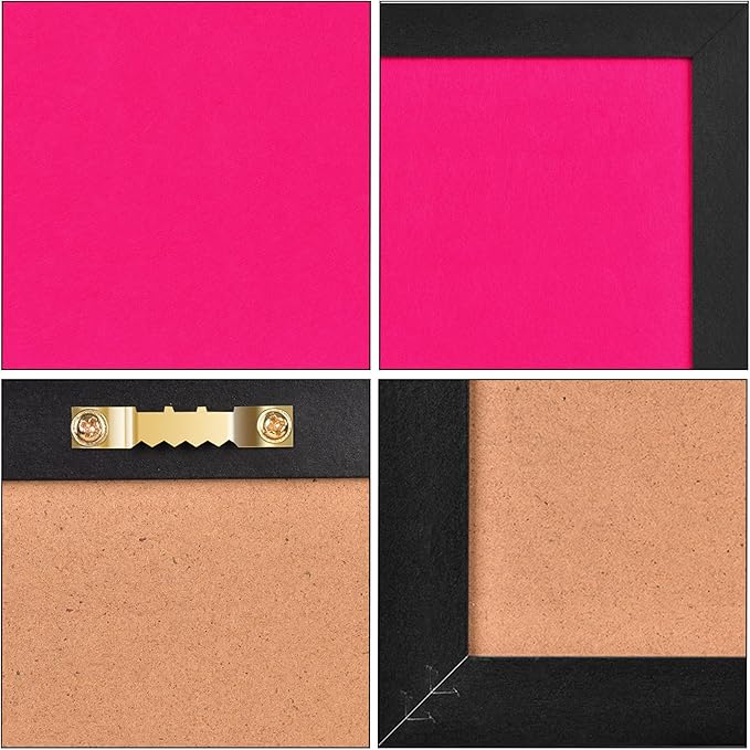 Pink Bulletin Boards Cork Board with Felt, 17"x13" Small Display Pin Board Vision Board for Walls, Jewelry, Notes, Collection, Photos, Office, Wood Framed(Black) & Felt(Pink), 1pc