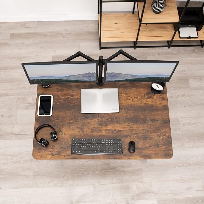 VIVO Universal 48 x 30 inch Solid One-Piece Table Top for Standard and Sit to Stand Height Adjustable Home and Office Desk Frames, Rustic Vintage Brown, DESK-TOP48-30N