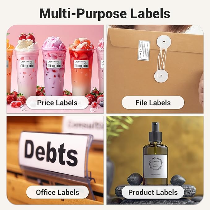 Direct Thermal Labels,1.57''X1.18'' (40 x 30 mm)Thermal Label Sticker,Thermal Printer Labels for UPC, Barcodes, Postage, Address,Compatible with Most Desktop Label Printers, 115 Labels, 3 Rolls