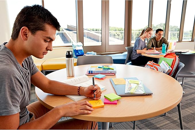 Post-it Super Sticky Notes, 12 Sticky Note Pads, 3 x 3 in., School Supplies, Office Products, Sticky Notes for Vertical Surfaces, Monitors, Walls and Windows, Supernova Neons Collection