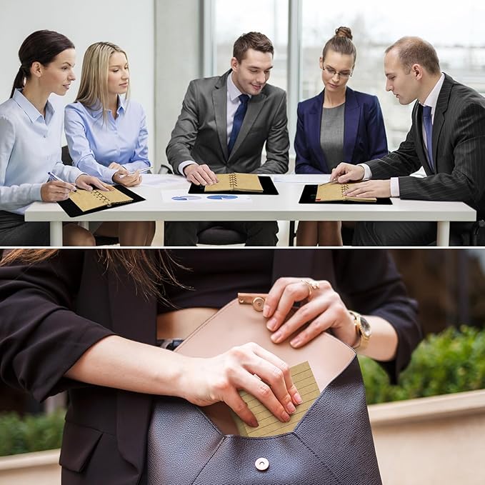 Ireer 200 Sheets Blank Lined Paper Refill for 3 x 5 Binders 6 Ring Memo Refill Paper Mini Ruled Filler Paper Books Planner Inserts Blank Lined Paper for Binder (Kraft)