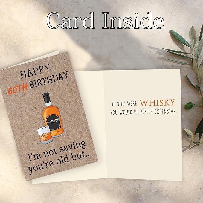 Funny 60th Birthday Gifts for Women Men, Sixty Birthday Cards for Her Him, 60 Year old Gifts for Man Husband, 60th Bday Card Decorations for Dad Mom