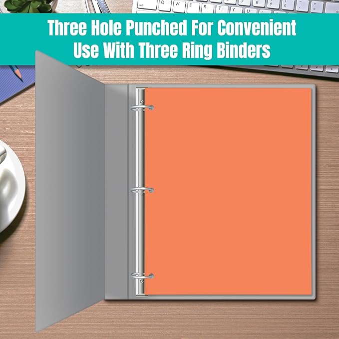 2 Pocket Folders, Assorted 7 Vibrant Colors with Complementing Interior Colors, Fits Letter Size Paper, for School, Office, Home (3 Hole Punched, 25)