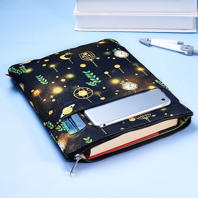 Book Sleeve for Book Lovers, Bookish Book Protector, Book Covers for Paperbacks, Washable Fabric, Book Sleeves with Zipper, Medium 11 Inch X 8.7 Inch