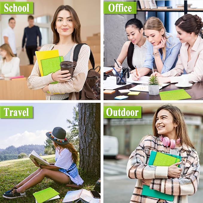 Green Glitter Notebook, 8.3x5.7” 160 Lined Pages Glitter Never Peel Off Sparkle Journal for Girls College Ruled A5 Hardcover Notebooks for Teens Women Writing Note Taking Office Work School Gifts