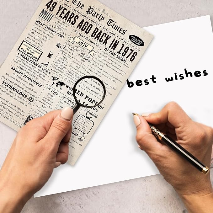 Happy 49th Birthday Card for Women Men, Funny 49 Year Old Birthday Gifts Card for Husband Wife Him Her, Retro 49th Bday Decorations