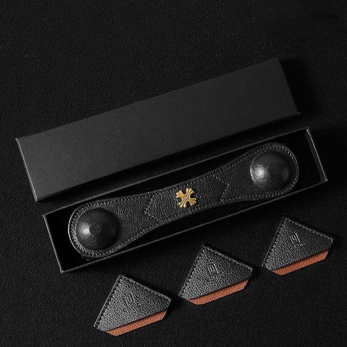 Book Weight Page Holder Heavy Genuine Leather Book Open Holder for Men Women Cookbook Weighted Bookmarks Gift Writer Reader (Bookmark+Heavy Page Holder-Black)