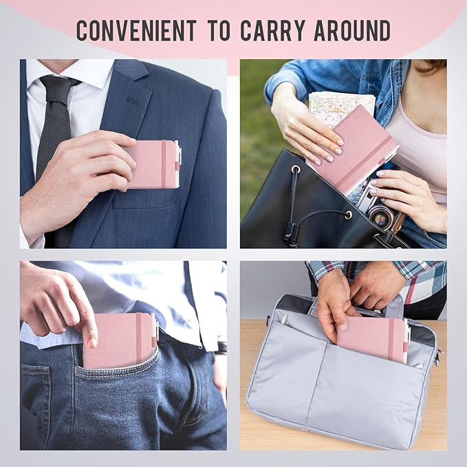 Pocket Small Notebook Journals, 8 Pack (8 Pastel Color) Mini Notebook 3.7x5.7 Journaling Notebooks for Women Men, Hardcover Lined Note Pads with Pens for Work, Business, Travel Journal, Office Supplies