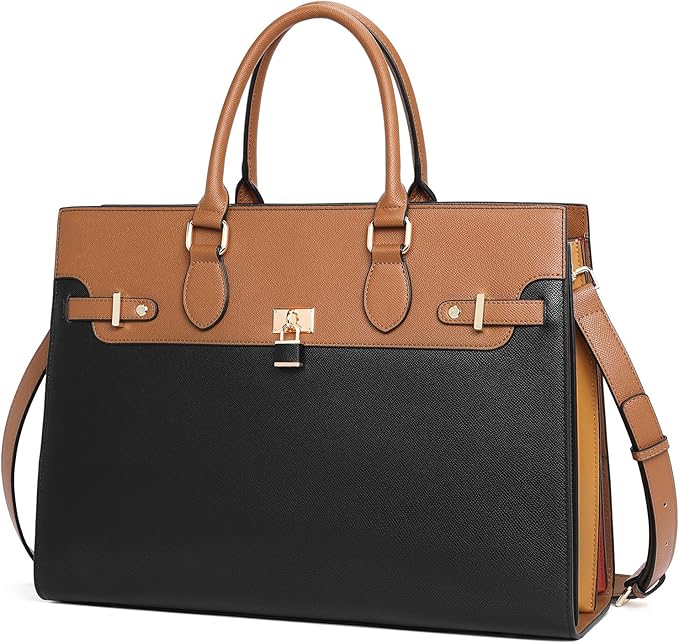 CLUCI Briefcase for Women Leather Laptop 15.6 Inch Business Ladies Work Computer Tote Bags