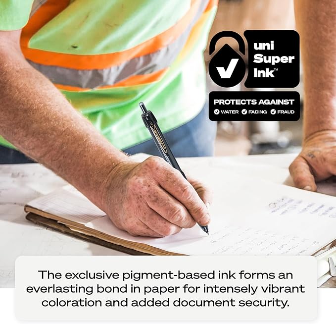 uniball Power Tank Rt Ballpoint Pen, Retractable, Bold 1 Mm, Black Ink, Smoke/black Barrel, Dozen