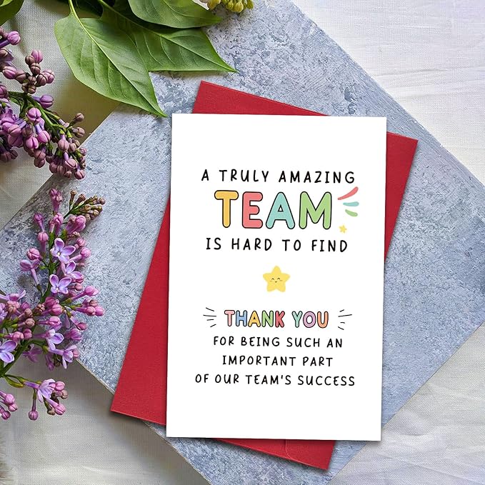 Cute Appreciation Card, Thank You Card for Him Her, Employee Appreciation Gift, Encouragement Card for Work Bestie Coworker, Truly Amazing Team Is Hard to Find