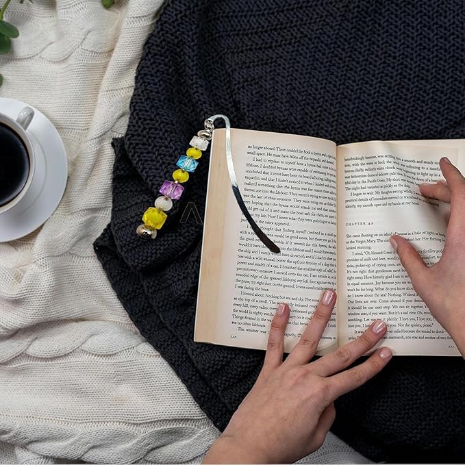 20 Pack Beadable Bookmarks with Bar Bulk Metal DIY Blank Bookmark for Beads Jewelry Pendants Charms Modern Beading Book Make Marks Craft for Book Lovers Office Supplies (Silver)