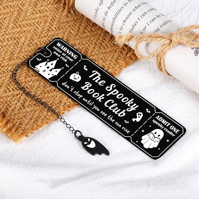 Halloween Bookmarks, Spooky Gifts, Spooky Basket Stuffers, Boo Basket Stuffers for Women Her, Halloween Basket Stuffers, Spooky Bookmarks for Reading Women Men, Book Club Gifts, Horror Bookmark