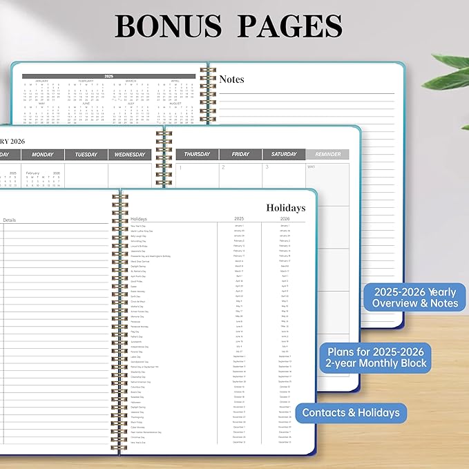 Monthly Planner 2025-2026, 2025 Calendar 24 Months Planner, JAN 2025 - DEC 2026, 8.5"x11", Personal Organizer with Monthly Goals, To-Do List, Habit Tracker, 24 Months for School Office Home Planning