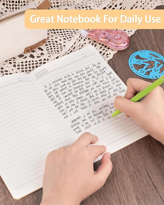 Gwybkq A5 Lined Kraft Composition Notebooks Bulk 40 Pcs(5.5x8.3) College Ruled with Rainbow Spine,Journal Notebook for Women Girls College Students Office School Supplies, 60 Pages/30 Sheets