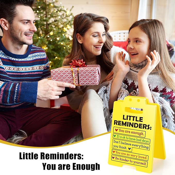 MBL Inspirational Positive Gifts Women - Motivational Mental Health Self Love Gift for Men Coworker College Student Birthday Christmas White Elephant, Little Reminders Office Dorm Decor Sign