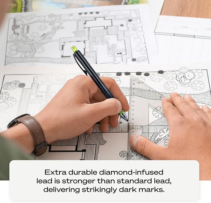 uni-ball Kuru Toga Mechanical Pencil with 0.7 mm Lead Refills & Pencil Erasers, HB #2