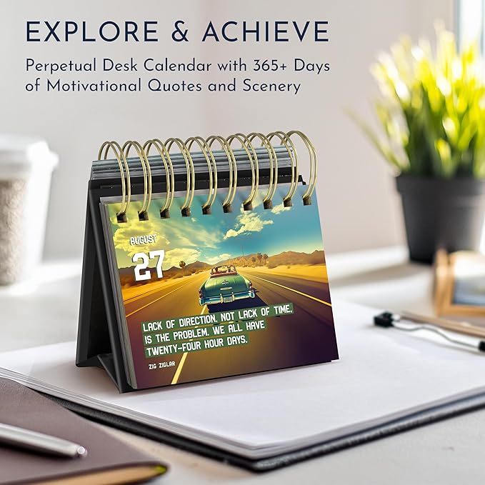 RYVE Motivational Calendar for Men - Daily Flip Calendar with 365+ Inspirational Quotes - Inspirational Gifts for Men, Office Decor for Men, Office Desk Accessories for Men, Office Gifts for Men